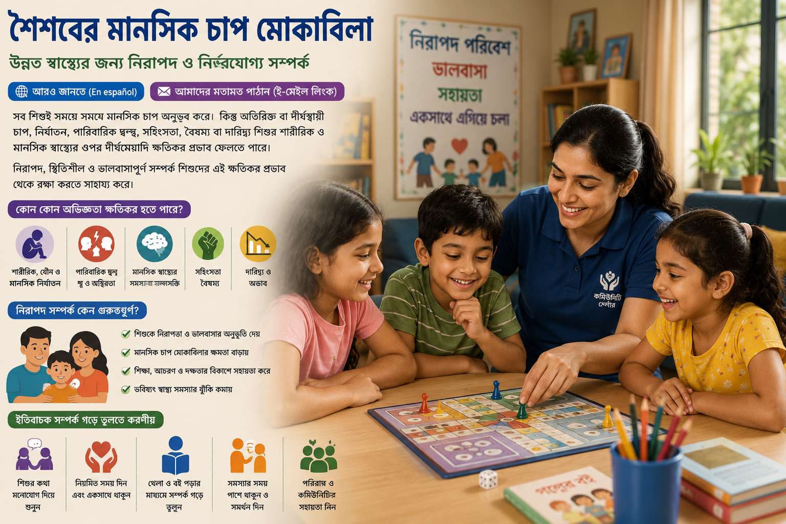 শৈশবের মানসিক চাপ মোকাবিলা, উন্নত স্বাস্থ্যের জন্য নিরাপদ ও নির্ভরযোগ্য সম্পর্ক