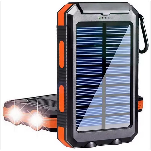 Portable Outdoor Phone Charger 20000mah Led Flashlight Solar Camping Power Bank